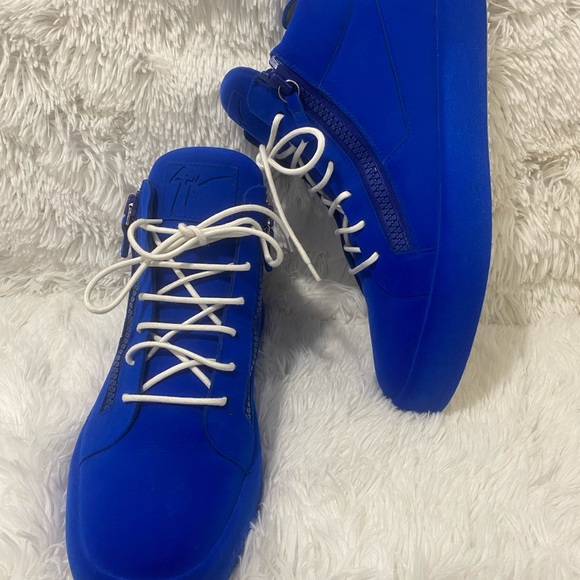 Giuseppe Zanotti Kriss Velvet Sneakers Blue - Picture 3 of 17